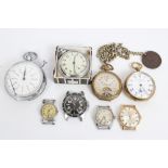 Group of pocket watches and wristwatches - including a Goliath Nero Lemania stopwatch