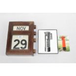 1930s Post Office perpetual calendar with GRVI stamp on reverse,