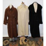 Ladies' vintage coat - Harrods - black wool and cashmere coat with side shawl collar,