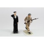 Two Coalport limited edition For King and Country figures - Soldier no. 272 and Sailor no.