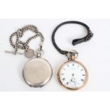 Gentlemen's Waltham pocket watch in gold (9ct) case, together with a J. W.