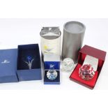 Selection of Swarovski crystal items - including owl, plaque, flower,