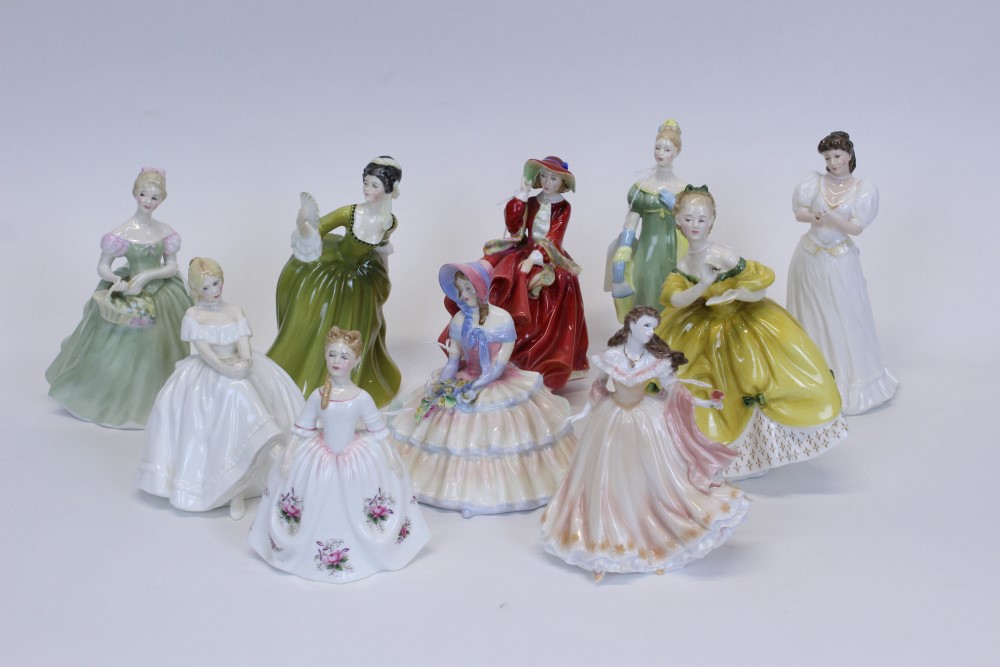 Nine Royal Doulton figures - Daydreams HN1731, Lorna HN2311, Simone HN2378, Top O' The Hill HN1937,