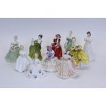 Nine Royal Doulton figures - Daydreams HN1731, Lorna HN2311, Simone HN2378, Top O' The Hill HN1937,