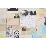 Autographs - mixed lot of albums, loose papers, letter, photographs and postcards,