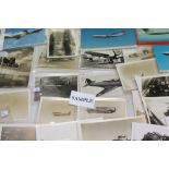 Postcards and photographs - aviation selection - early sepia photographs of aeroplanes in flight,