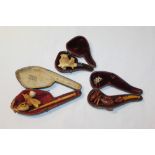 Unusual 19th century meerschaum cheroot holder carved in the form of a hornet,