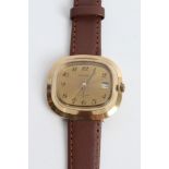 1970s gentlemen's Hermes Calendar wristwatch with seventeen jewel movement,