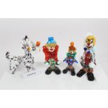 Collection of eight Murano glass clowns CONDITION REPORT damage to edges on some