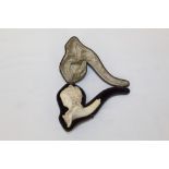 Finely carved late 19th century Austrian meerschaum pipe in the form of a female figurehead,