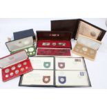 A selection of Commonwealth Proof Coin Sets - including Botswana, Malta, Papua New Guinea, Guyana,