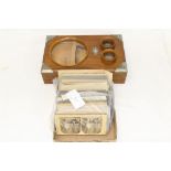 Late 19th / early 20th century stereoscopic viewer in a walnut case,