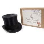 Gentlemen's vintage black top hat by Lock & Co.