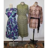 Selection of ladies' vintage dresses and tops - including cotton floral dress, by Peggy Page,