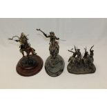 The Franklin Mint bronze-effect figures - 'Warrior of Destiny',