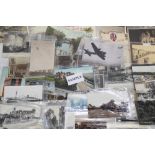 Postcards - loose accumulation - including real photographic five views of Bombardment of Lowestoft