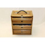 Precision tool instruments selection - including four wooden tool cases containing micrometer,