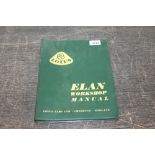 Lotus Elan workshop manual with original bill,