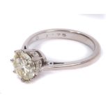 Diamond single stone ring with a brilliant cut diamond estimated to weigh approximately 1.