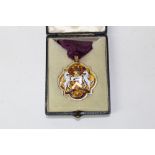Fine Victorian gold (18ct) and enamel Worshipful Company of Wheelwrights Post Masters badge with
