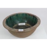 Group of antique Chinese green glazed pottery wash bowls