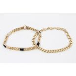 Two gold (9ct) flat curb link bracelets CONDITION REPORT Total gross weight