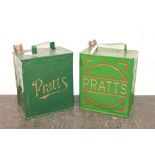 Two 1930s Pratts petrol / fuel cans - in restored condition