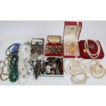 Group of vintage costume jewellery and bijouterie - including a Norwegian silver and enamel brooch,