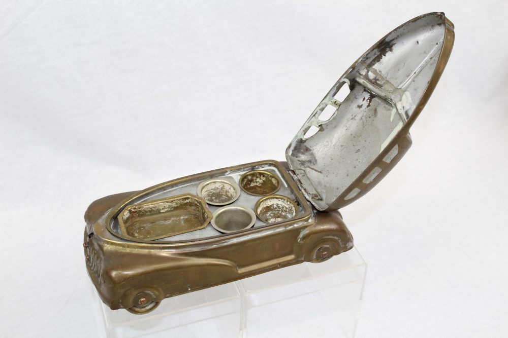 1930s English Betel Motor Car watercolour set in the form of a model car - possibly a Chevrolet,