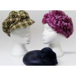 Selection of vintage accessories - including hats - Welsh tweed, gloves, leather handbags,