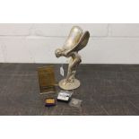 Rolls-Royce-type Spirit of Ecstasy display mascot in gilt and silvered resin, 29.