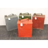 Four various petrol / fuel cans - to include Pratts Perfection Spirit, B.P.