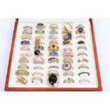 Large collection of silver gilt gem set rings and various other rings,