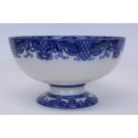 Royal Doulton Oyama pattern blue and white pedestal bowl with dragon decoration CONDITION