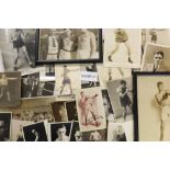 Authentic Autographs - Boxing - three black and white photographs,