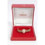 1960s ladies' gold (9ct) Omega wristwatch on gold Milanese bracelet,