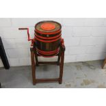 R A Lister oak butter churn - restored in original red livery,