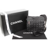 Chanel 1990s black logo cloth / canvas handbag - with certification card 11219026 from the Cruise