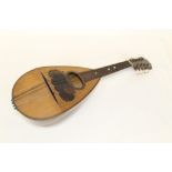 Eight-string mandolin with inlaid marquetry sound box and interior label - Gentile Forasassi