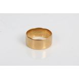 Gold (18ct) wide band wedding ring.