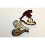 Late 19th century meerschaum cheroot holder carved with five children sliding on a branch - one