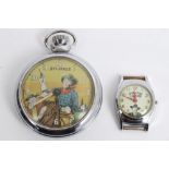 1950s / 1960s child's Eagle Comic 'Jeff Arnold' Cowboy Automatic pocket watch and Timex Hopalong