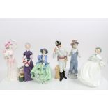 Five Royal Doulton figures - Morning Ma'am HN2895, Good Day Sir HN2896, Top O'The Hill HN1833,