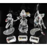 Three Swarovski crystal figures - 1999 Masquerade Pierrot,