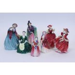 Seven Royal Doulton figures - Lady Charmian HN1948, Lizana HN1756, Buttercup HN2399,