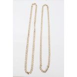 Two gold (9ct) curb link chains CONDITION REPORT Total gross weight approximately 28.