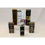 Seven bottles of spirits - including Hennessy Cognac, Black Grouse, Glen Marnoch Single Malt,