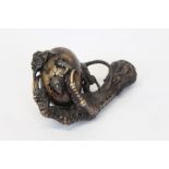 Very elaborate large carved late 19th / early 20th century meerschaum pipe in the form of a