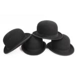 Gentlemen's vintage black bowler hats - Lincoln Bennett size 7, Blacklee Bros. Ltd.