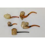 Late 19th / early 20th century well-carved meerschaum pipe,